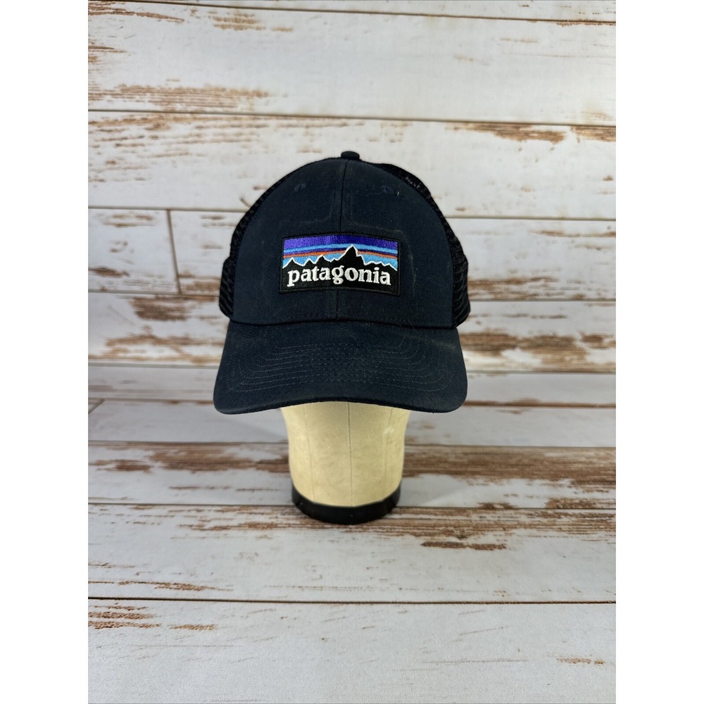 Patagonia Fitz Roy Logo Trucker Hat Blue Mesh Back Snapback Cap